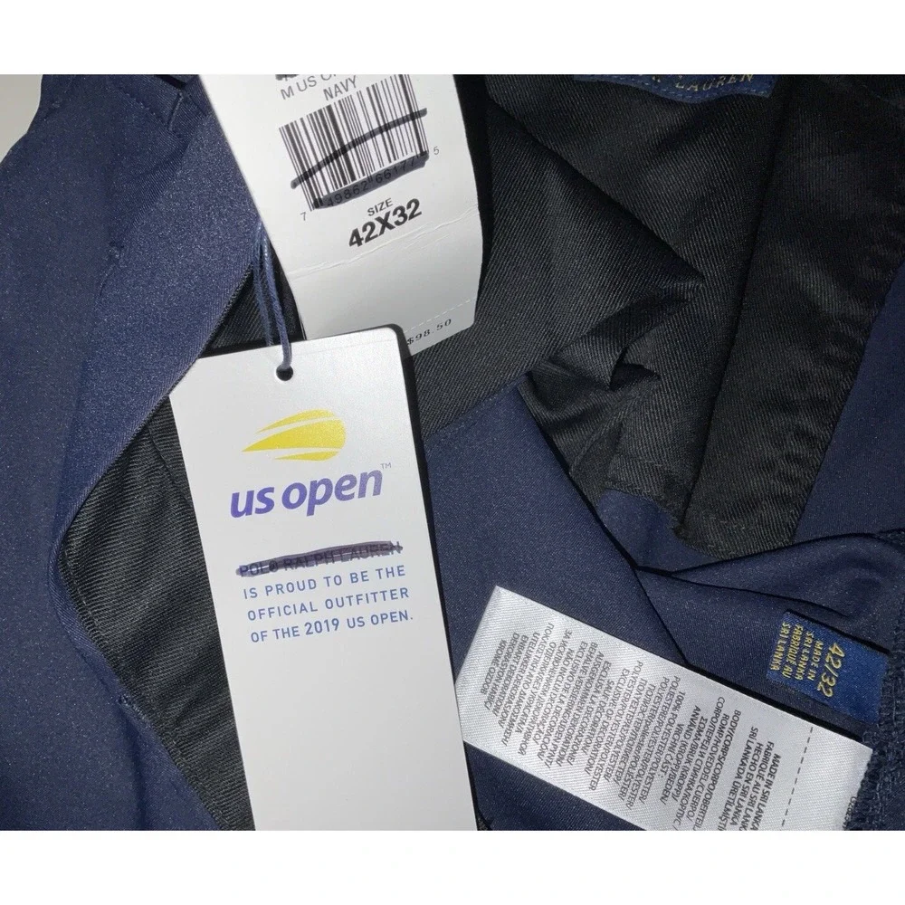 NWT Men's Polo Ralph Lauren‎ US Open Golf Pants Wicking Navy 42